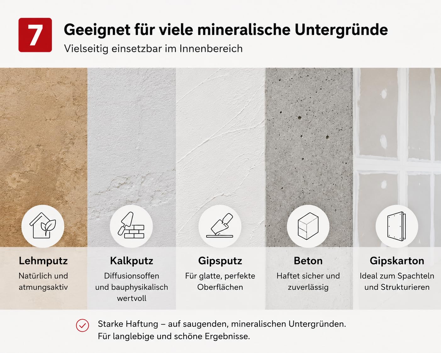 LEINOS Glätt- und Strukturspachtel 684, weiß – Feine Spachtelmasse für Wand & Decke innen, lösemittelfrei, atmungsaktiv, gebrauchsfertig, für Lehmputz, Kalk, Gips, Altanstrich, strukturierbar – 1 kg