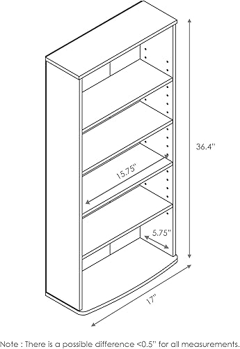 Miniatura 7 de FURINNO Torre de almacenamiento multimedia de 4 niveles Jaya, Espresso