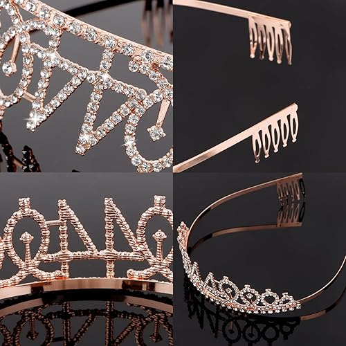 Miniatura 17 de CIEHER Juego de corona de cumpleaños 50 + banda de 50 y fabulosa banda + pin de perlas, tiara, regalos de 50, decoraciones para mujeres amigas