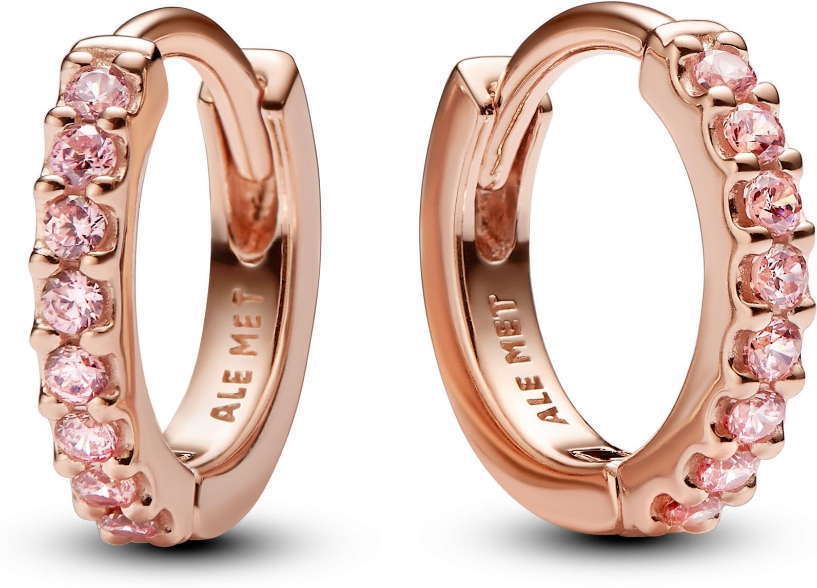 Pandora 14k Rose gold-plated unique metal blend Cubic Zirconia Pink 283015C01 Orecchini