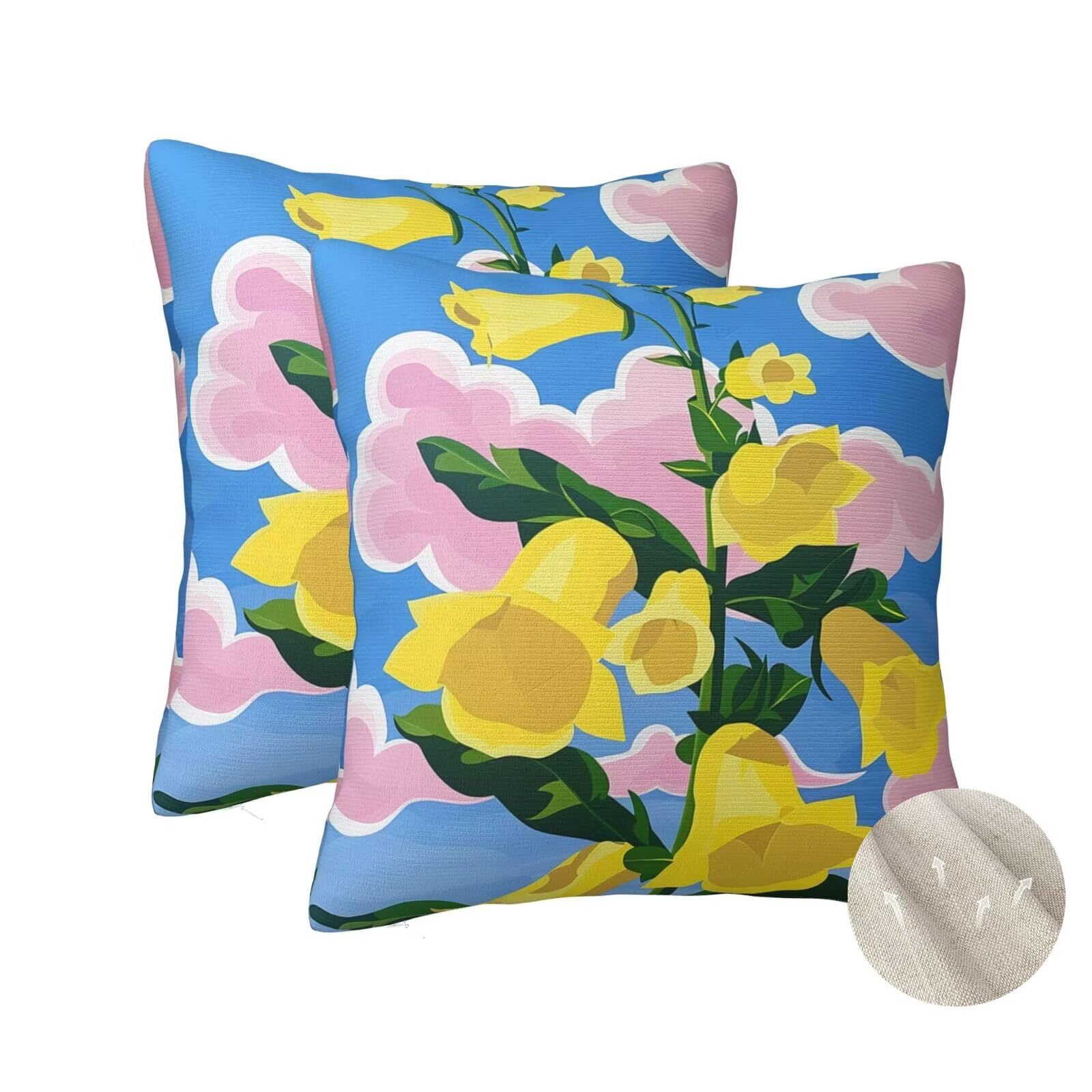 Housses de coussin fleurs style Le Cloud pour sublimer votre canapé de salon