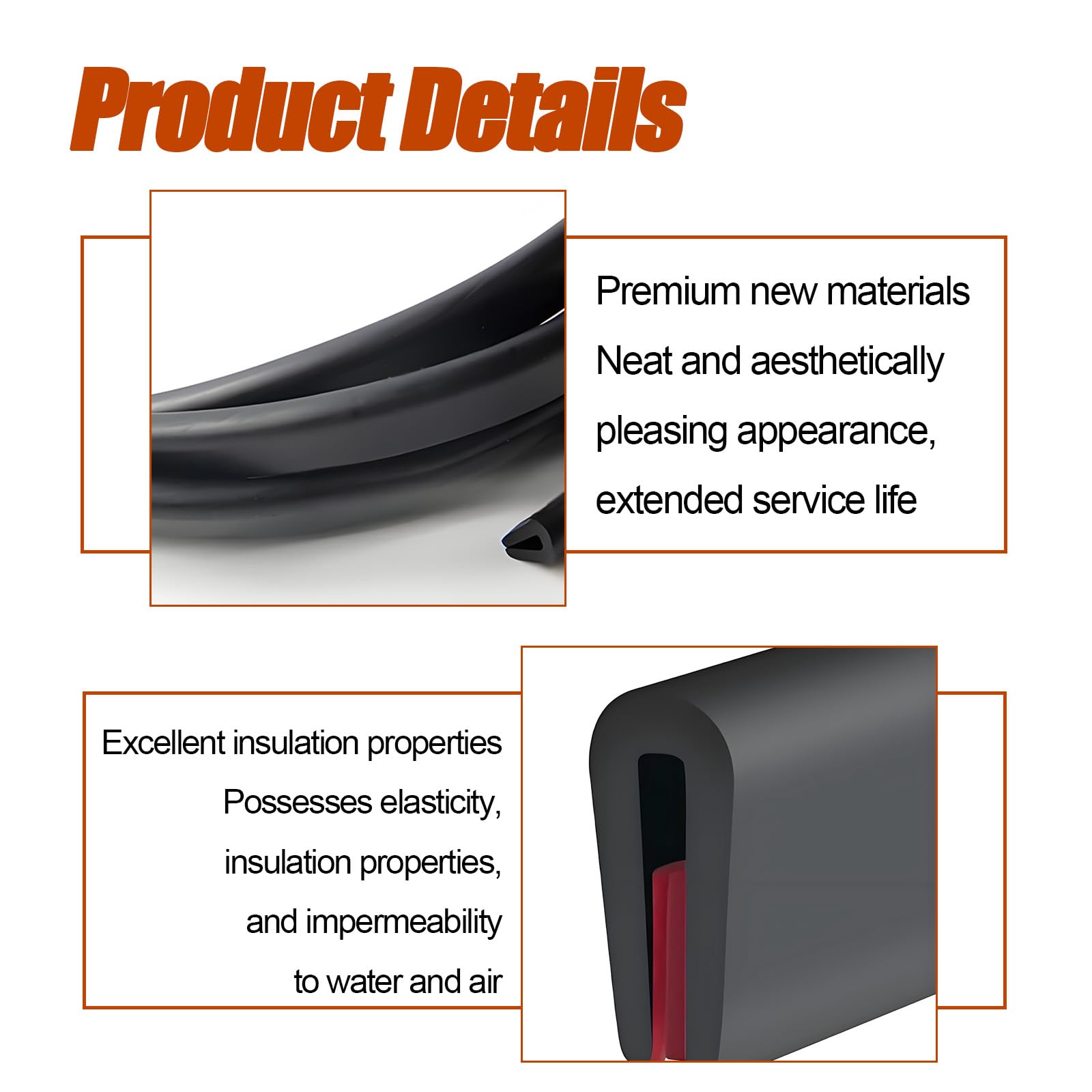 Protection d'Arêtes en Caoutchouc EPDM, Bande de Protection des Bords en U 1.5mm x 6m, pour Panneaux, Portes de Voiture, Trappes et Coins de Table,Résistante aux Intempéries et Températures Extrêmes