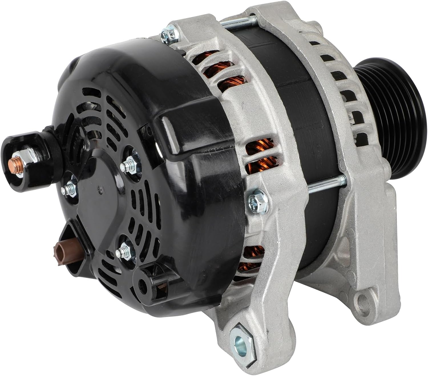 SCITOO Alternator Fit for Honda CR-V CRV 2017-2022 1.5L, for Civic 2018-2022 1.5L, for Accord 2018-2022 1.5L- 12V 135Amp CW 6-Groove Decoupler Pulley, Replace OE# 21238, 42214