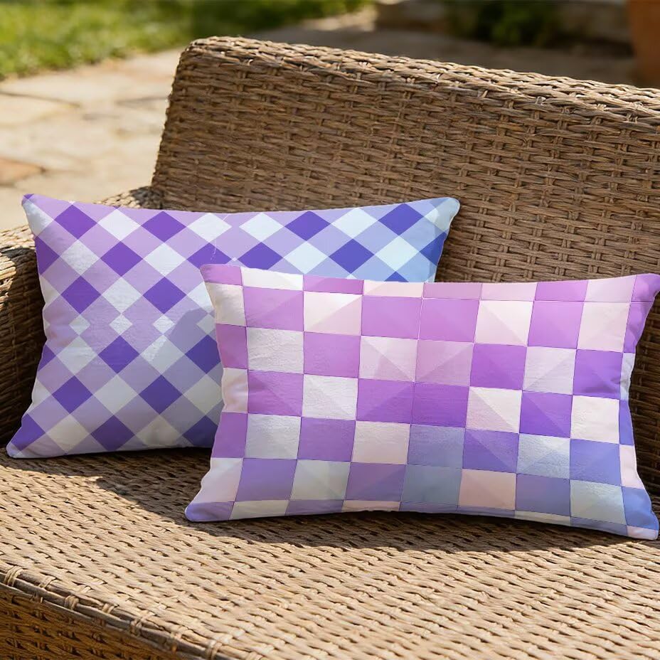 Housse de coussin extérieur 70x90 rectangulaire violette de salon - 2
