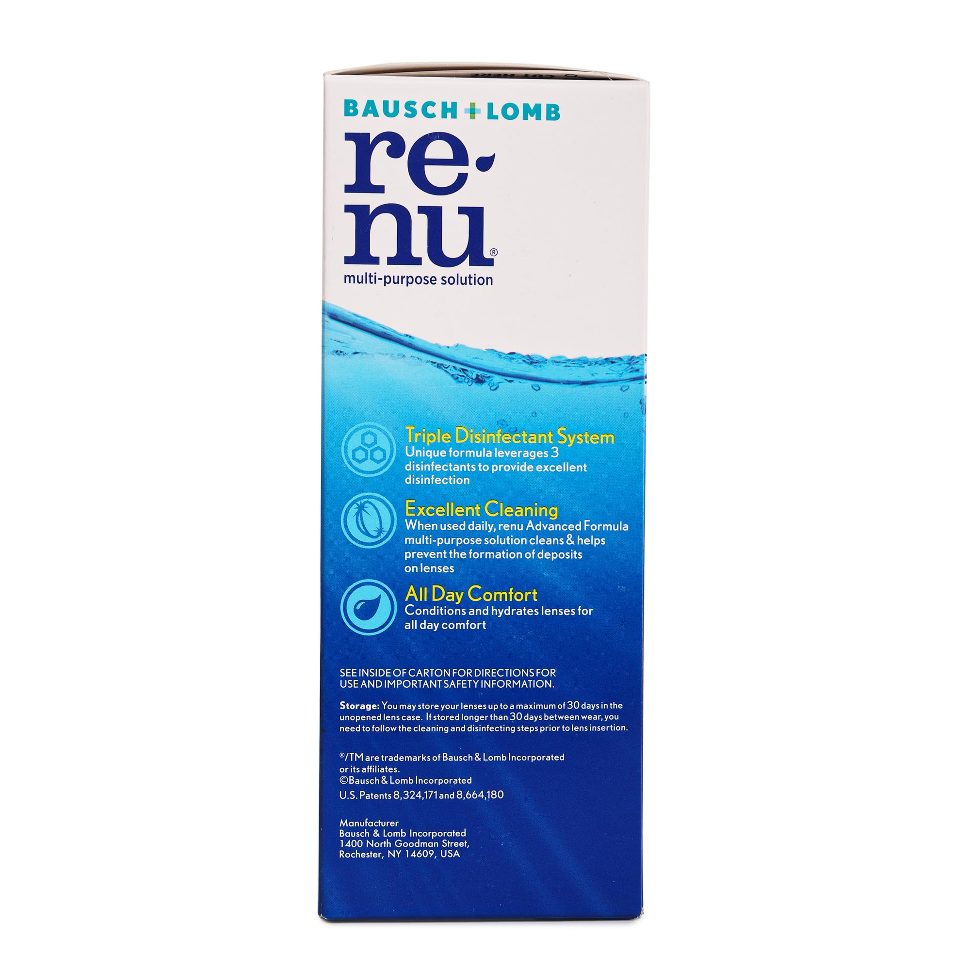 Bausch + Lomb Renu Advanced Multi Purpose Contact Lens Cleaning Solution (355ml) - Pack of 1 2