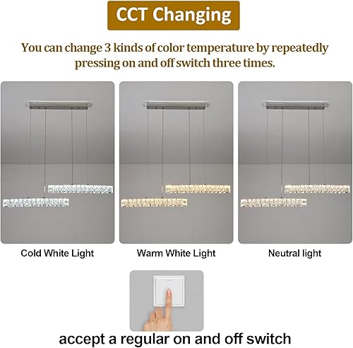 Miniatura 70 de Moderno candelabro de cristal LED, iluminación empotrada, lámpara colgante con control remoto para sala de estar, comedor, dormitorio, isla