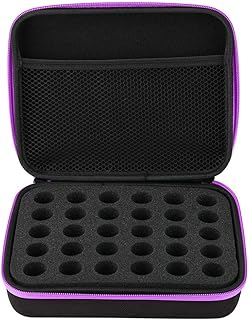 Qiilu Essential Oils Carrying Case Hard Shell Exterior Storage Organizer Essential Oil Carrying Case, Hard Shell Essential Oil Case,Suitable for Bottles 5Ml(Black) (Purple)
