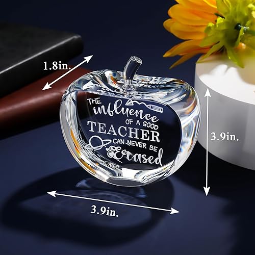 Vista 19 de Movdyka Crystal Apple Teacher Appreciation Gifts for Women Men, Laser Engraved Best Teacher Gifts for Women on Retirement Graduation Christmas