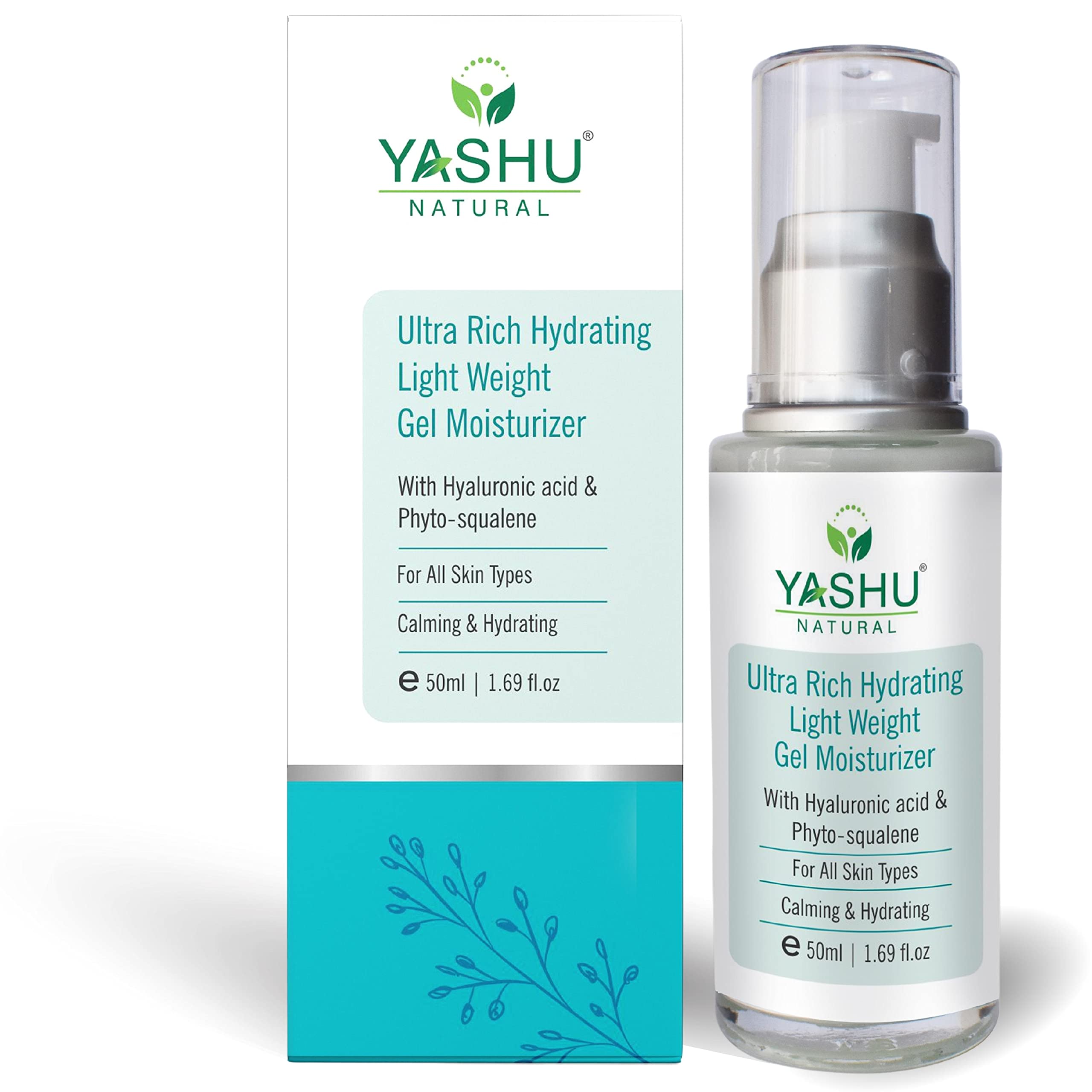 YASHU Light Weight Gel Cream for hydration & Glow | Improve Skin Smoothness | With Hyaluronic Acid & Squalene for Uneven Skin Tone (50ml)