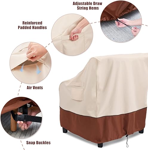 Miniatura 4 de COSFLY Funda para muebles de exterior para sillas de patio, impermeable, funda de asiento profundo para muebles exteriores, se adapta a hasta 33