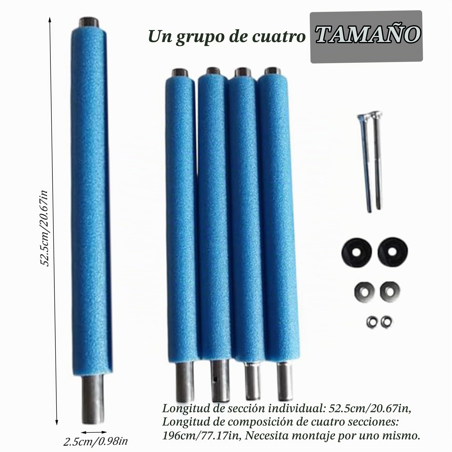 Postes de Red para trampolín, 4 Piezas de Repuesto para Postes de trampolín, Red de 77 Pulgadas con Carcasa de Acero Resistente de Espuma, reemplazo Recto para Uso Diario