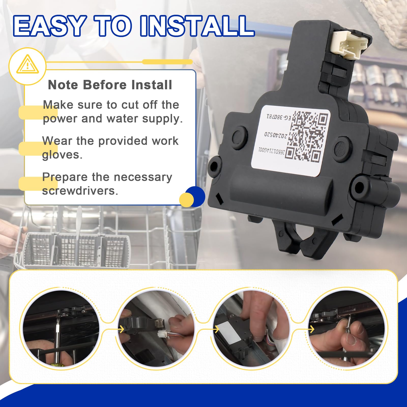 WD21X10490 265D1214G001 Dishwasher Door Latch, Replacement For GE Café - Foto 3