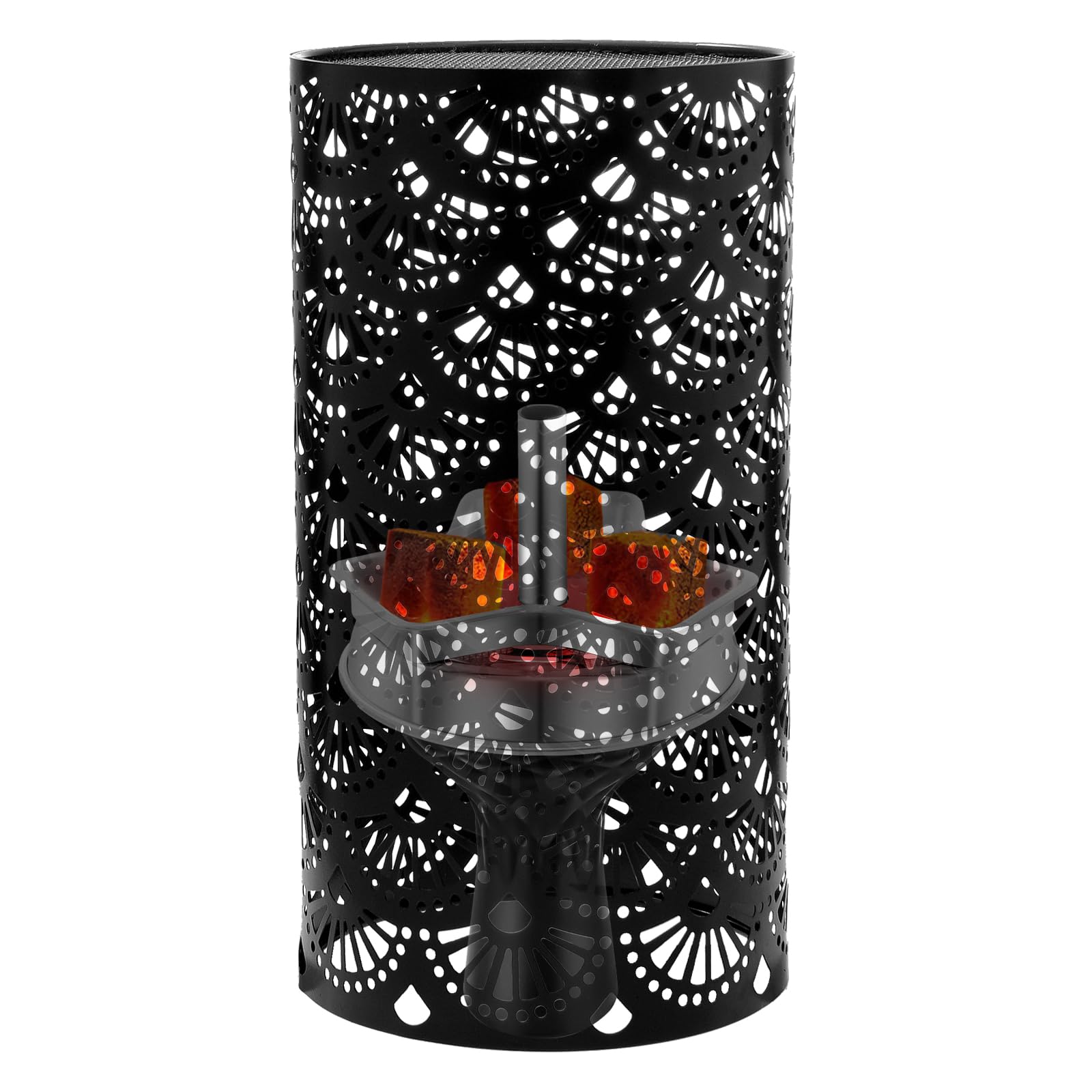 Cubierta protectora contra el viento para cachimba, pantalla de jaula de carbón, accesorios para shisha, sistema de gestión del calor, cubierta de viento de metal carbón, accesorios de cachimba,