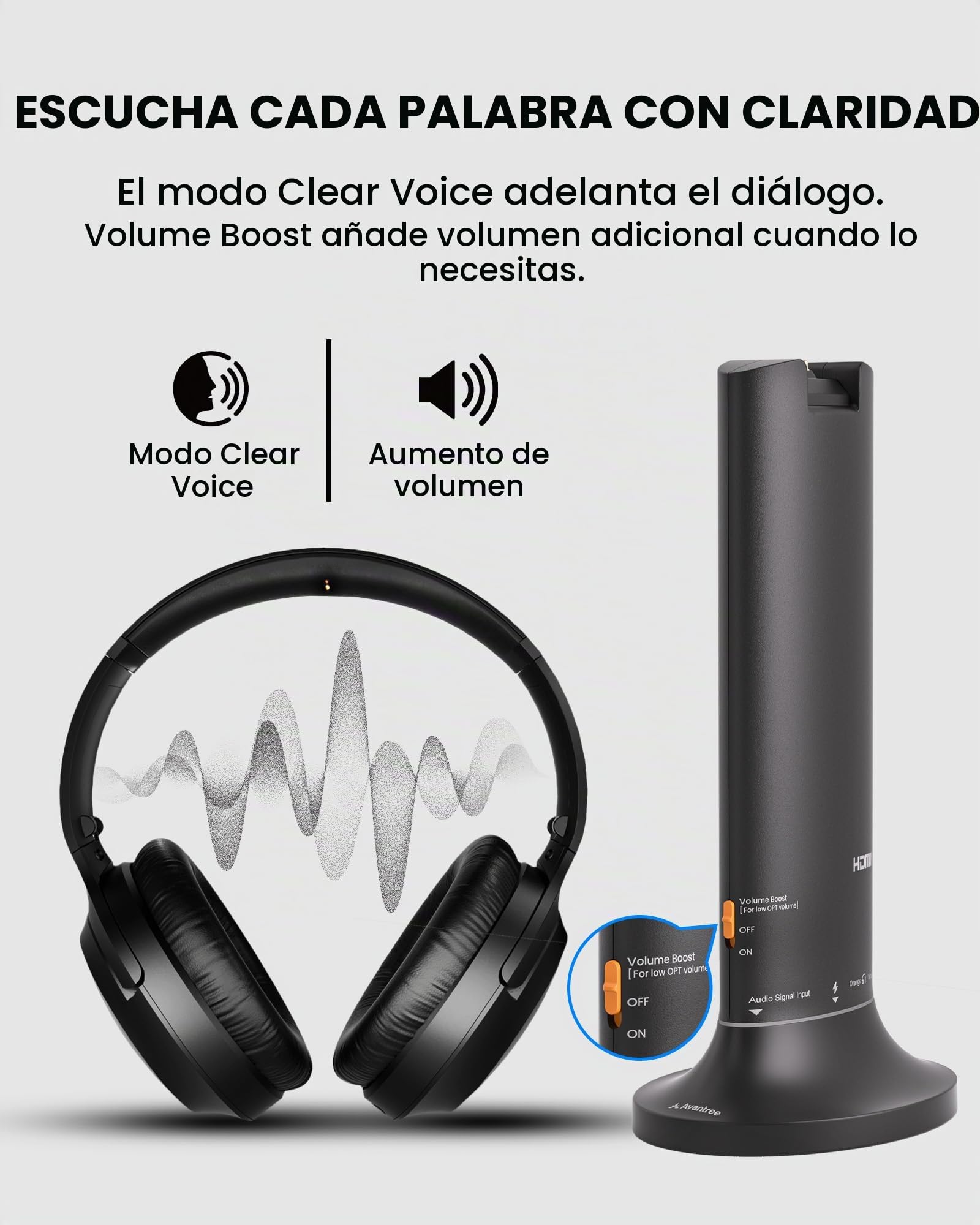 Avantree Opera Aura - Auriculares TV Auracast con HDMI ARC