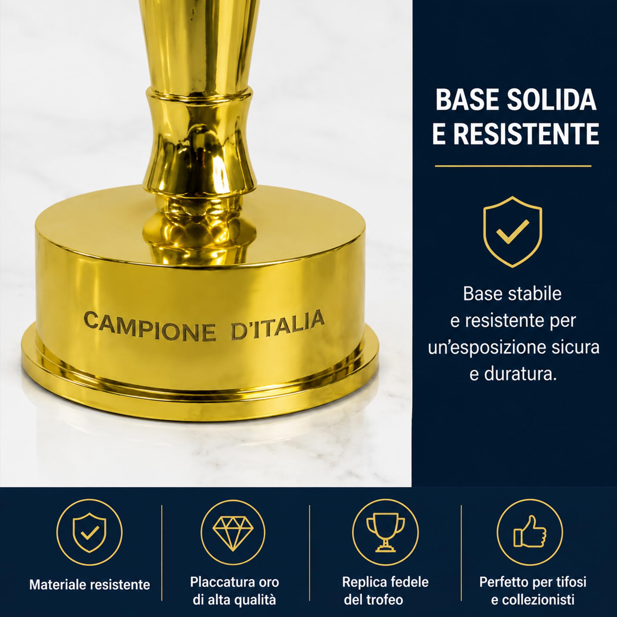 Replica Trofei Campione Serie A,Trofeo Calcio Italiano, Decorazione per Casa, Ufficio e Club di Tifosi, Ornamento da Esposizione, Souvenir e Regalo per Appassionati di Calcio,16cm