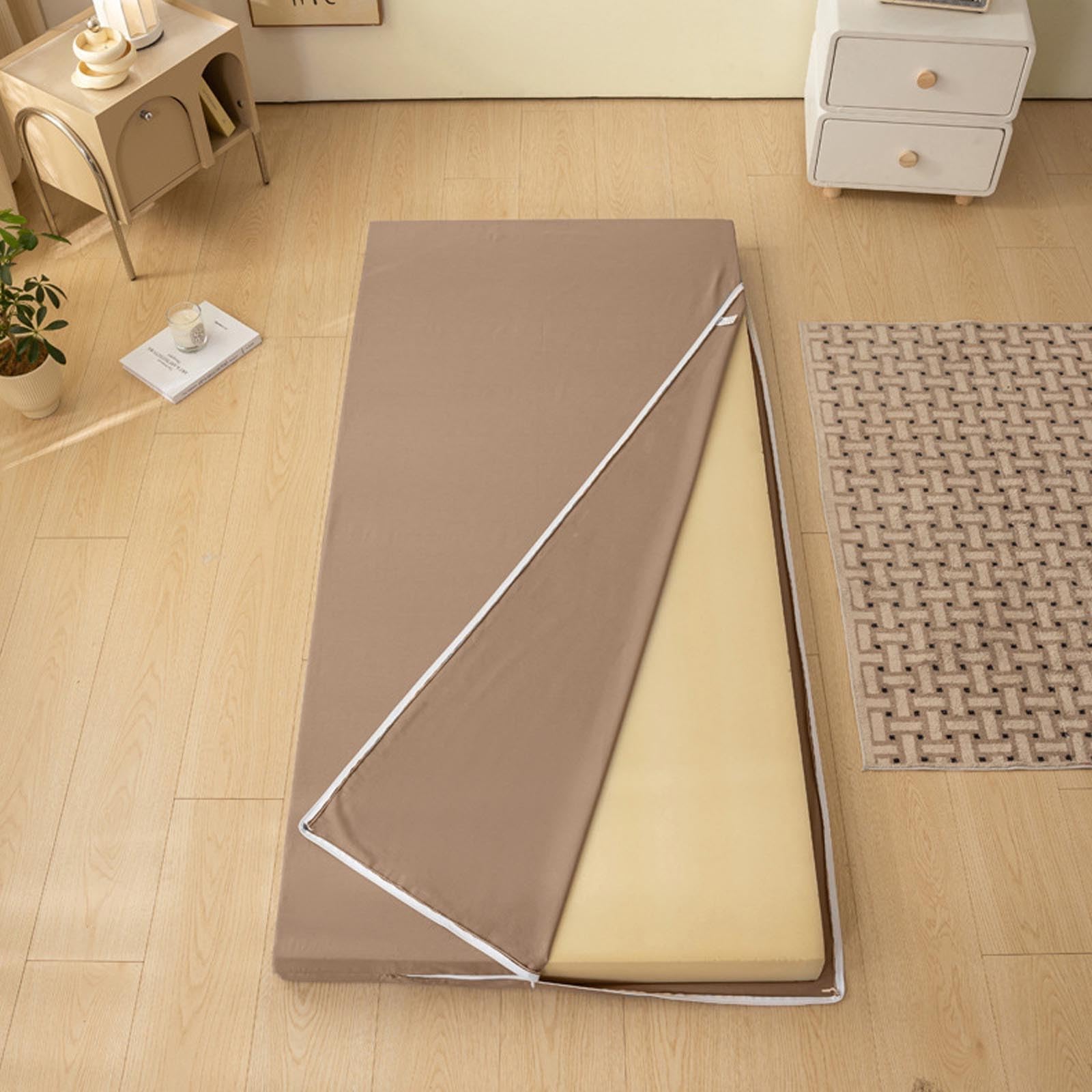 Coprimaterasso Futon Giapponese Con Cerniera - Lavabile, Taglia 90x200 Cm - Protezione Antipolvere - copertina