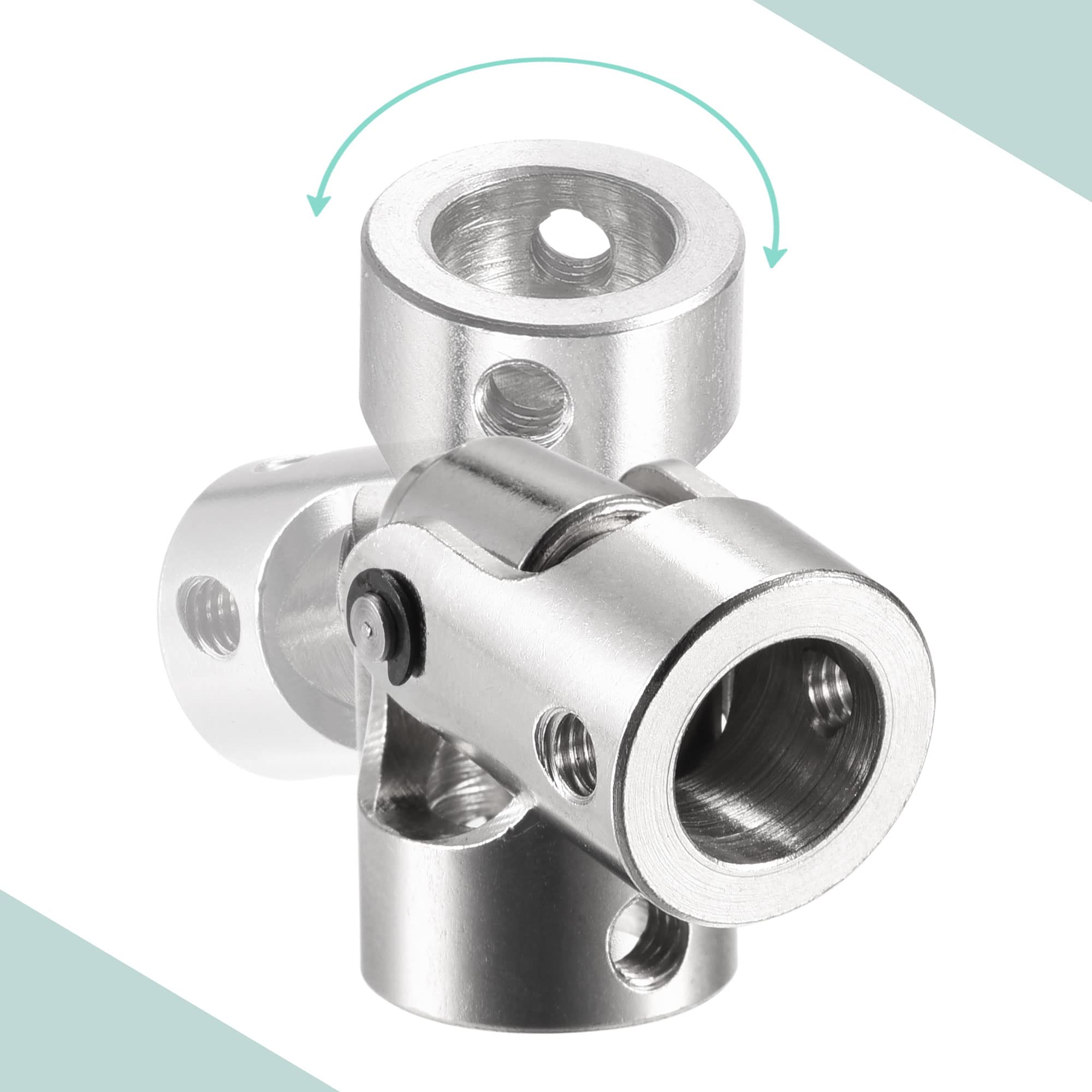 sourcing map 10mm à 10mm Diamètre Interne Rotatif Joint universel Arbre Accouplement L35 x D16 avec Vis et Clé pour RC Modèle Paquet 2