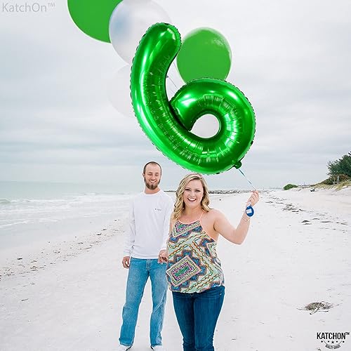Miniatura 7 de KatchOn, Globo verde oscuro del número 6 de 40 pulgadas, globo de cumpleaños número 6, globo verde 6, globo verde del número 6 para decoraciones de