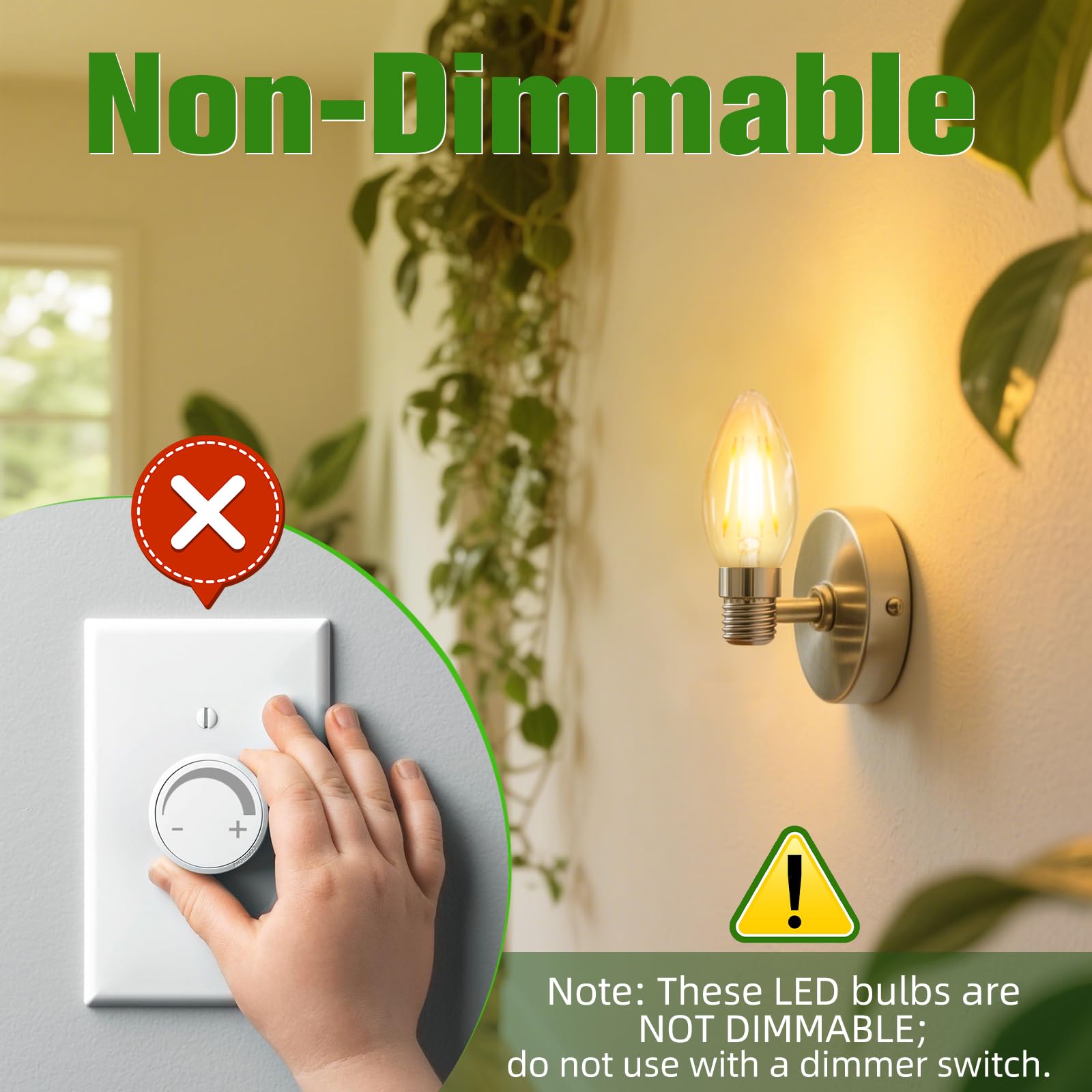 GvvooHome Bombillas LED para candelabro con base E26 de 2700 K, color blanco suave, 6 W, equivalente a 60 W, bombilla LED E26, bombillas de vela B10, no regulables, 90+CRI, 600 lm, cristal de cera