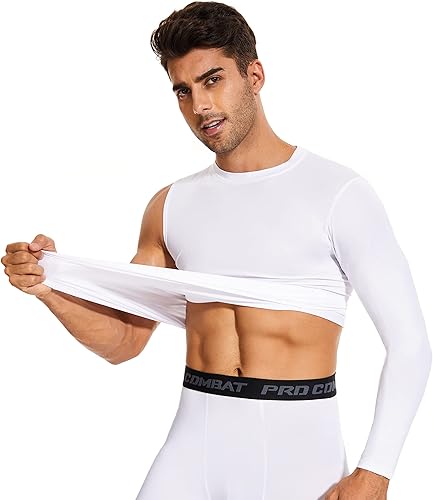 Miniatura 5 de Camiseta de compresión de baloncesto para hombre, con un brazo, manga larga, atlética, deportiva, entrenamiento, capa base