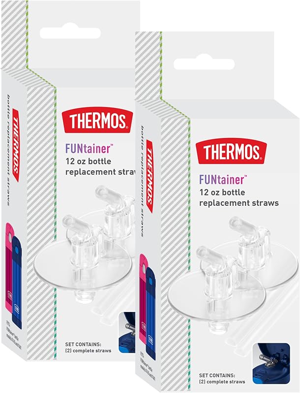 THERMOS FUNtainer Pajitas de repuesto para botella de agua para niños con aislamiento de 12 onzas, 4 pajitas