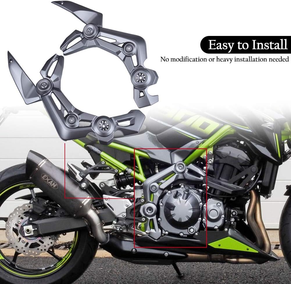 LJBusRoll for Ka-wasaki Z900 2017 2018 2019 Left Right Frame Side Cover Cowl Panel Trim Body Fairing Cover Z 900 17 18 19 (Carbon fiber look)