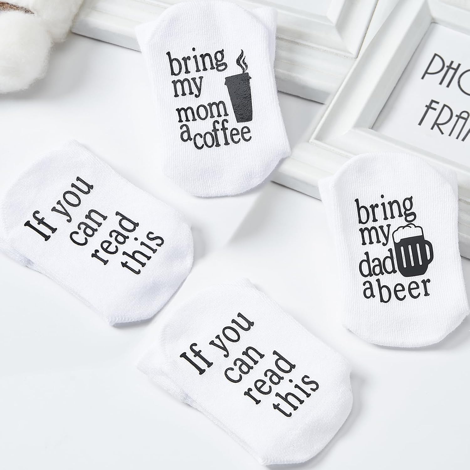 2-Pair Beer coffee for Dad and Mon Gift Baby Boys Girls Socks image 3