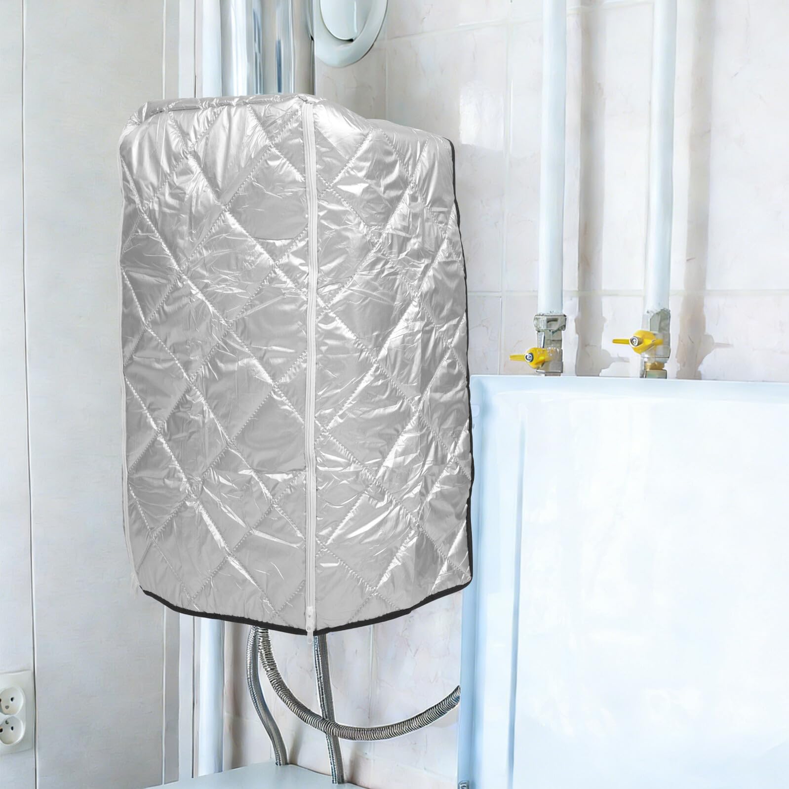 Genérico Funda Protectora para Calentador de Agua Mural sin Tanque 6 Capas Gruesa con Cremallera, Resistente al Polvo, Prueba de Aceite, Tamaño 75x47x33 Cm para Uso Exterior E Interior — view 7
