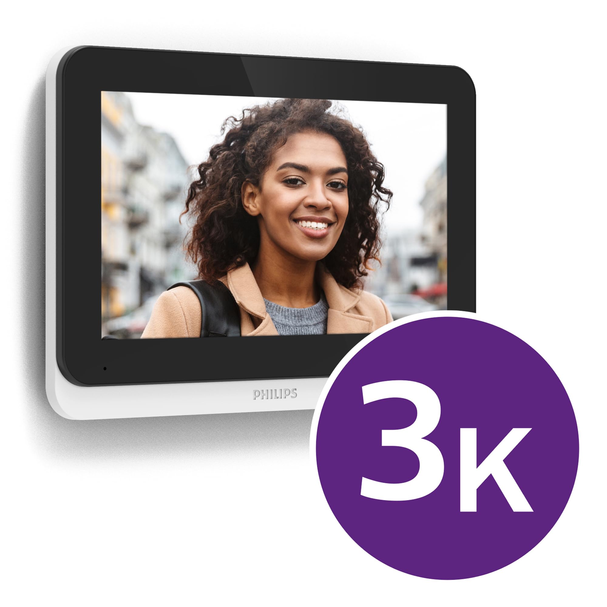 Philips WelcomeEye Connect 3 WLAN-Video-Türsprechanlage, 2-Draht-System, 7" Touchscreen, 3K-Auflösung, Dualband-WLAN, RFID-Badges, Farb-Nachtsicht, Alexa kompatibel