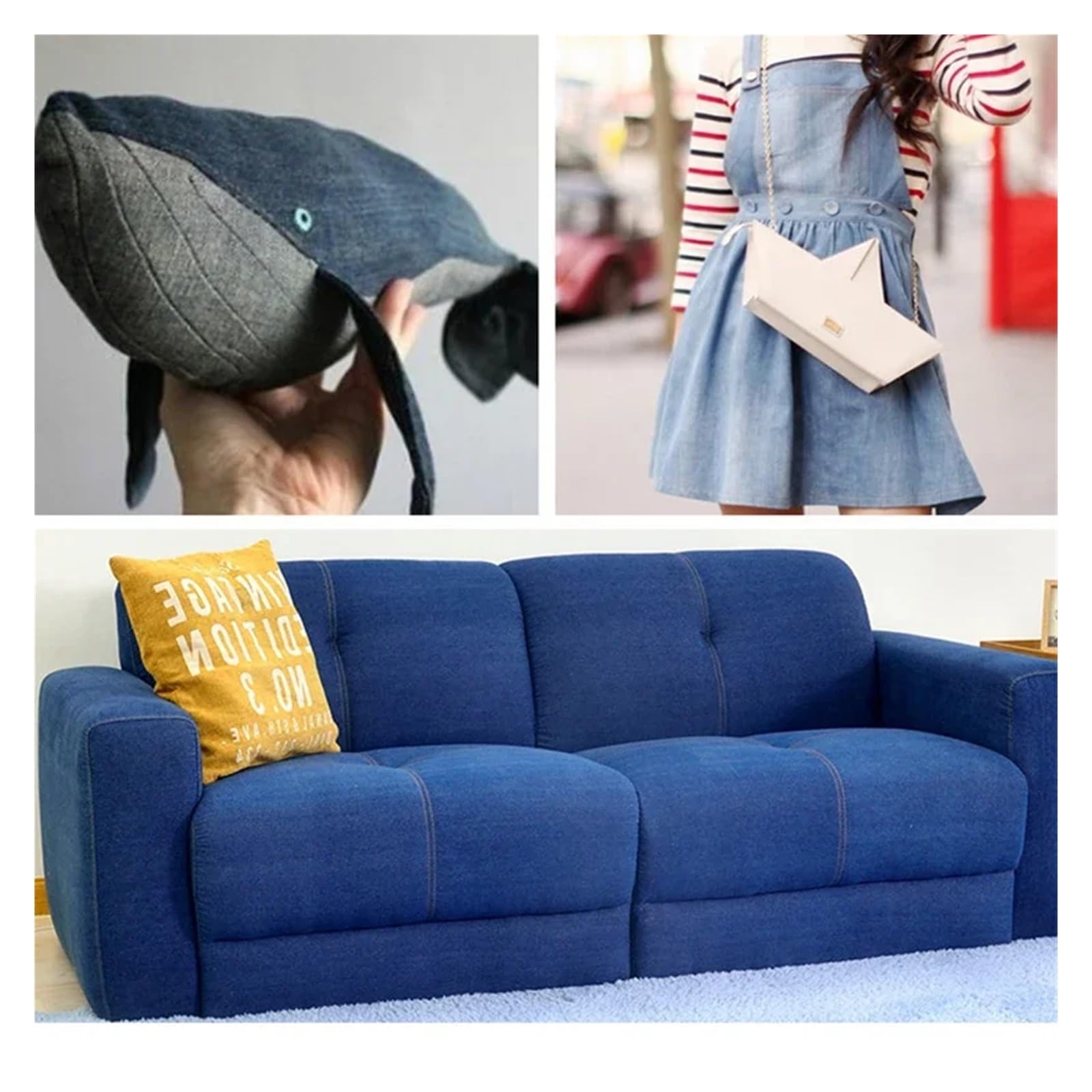 Tela Vaquera Tela vaquera gruesa for bricolaje, jeans, paños de lavado, chaquetas, camisas, vestidos, fina, patchwork, acolchado, costura Tela De Costura(Thick-blue,200cmX150cm)