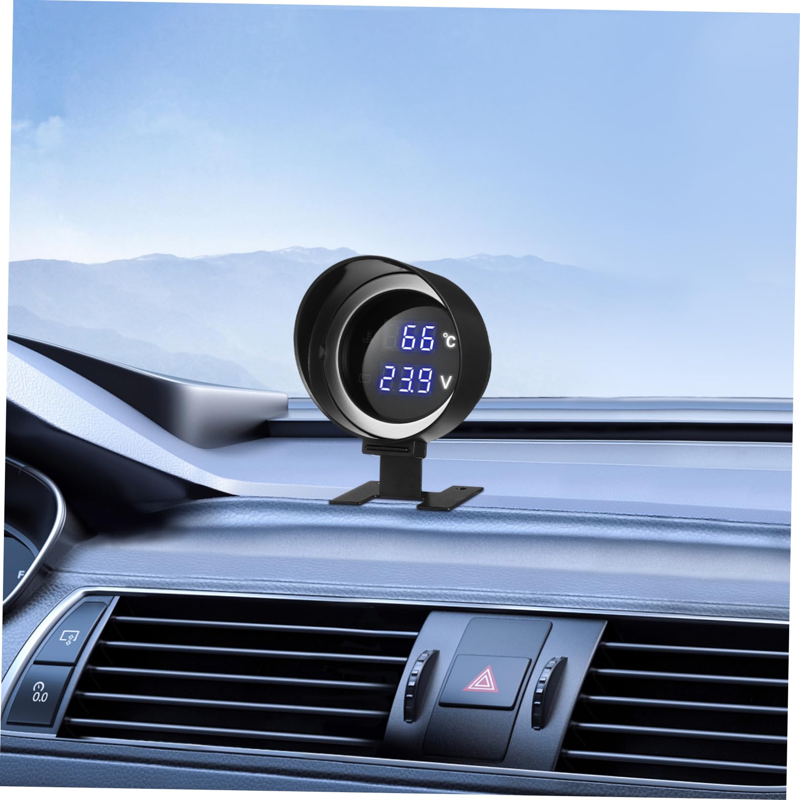 Cabilock Jauge De Température Et Voltmètre Numérique Pour Voiture Affichage Led Installation Facile Compatible Voitures Camions Kit Compact Avec Adaptateur