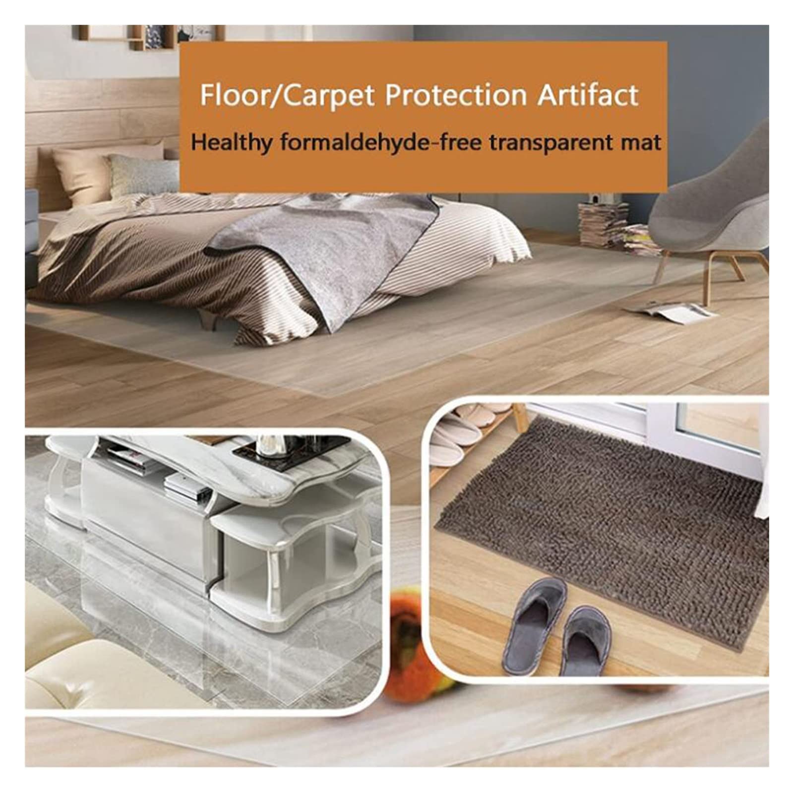 Alfombrilla Transparente para Silla, Alfombrilla Transparente de PVC, 1,5 mm de Grosor, Alfombrilla Protectora de Suelo de Vinilo Transparente/Almohadillas Antideslizantes para Puerta, alfom
