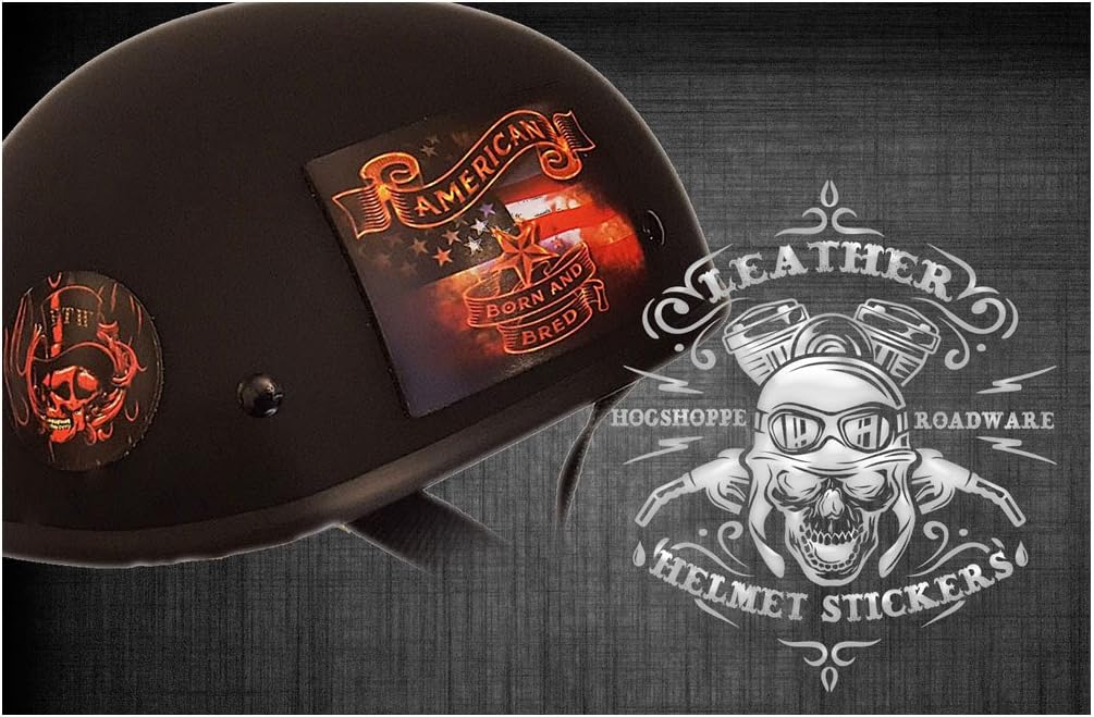 MEMENTO MORI GENUINE LEATHER PATCH HELMET STICKER BIKER MOTORCYCLE image 3