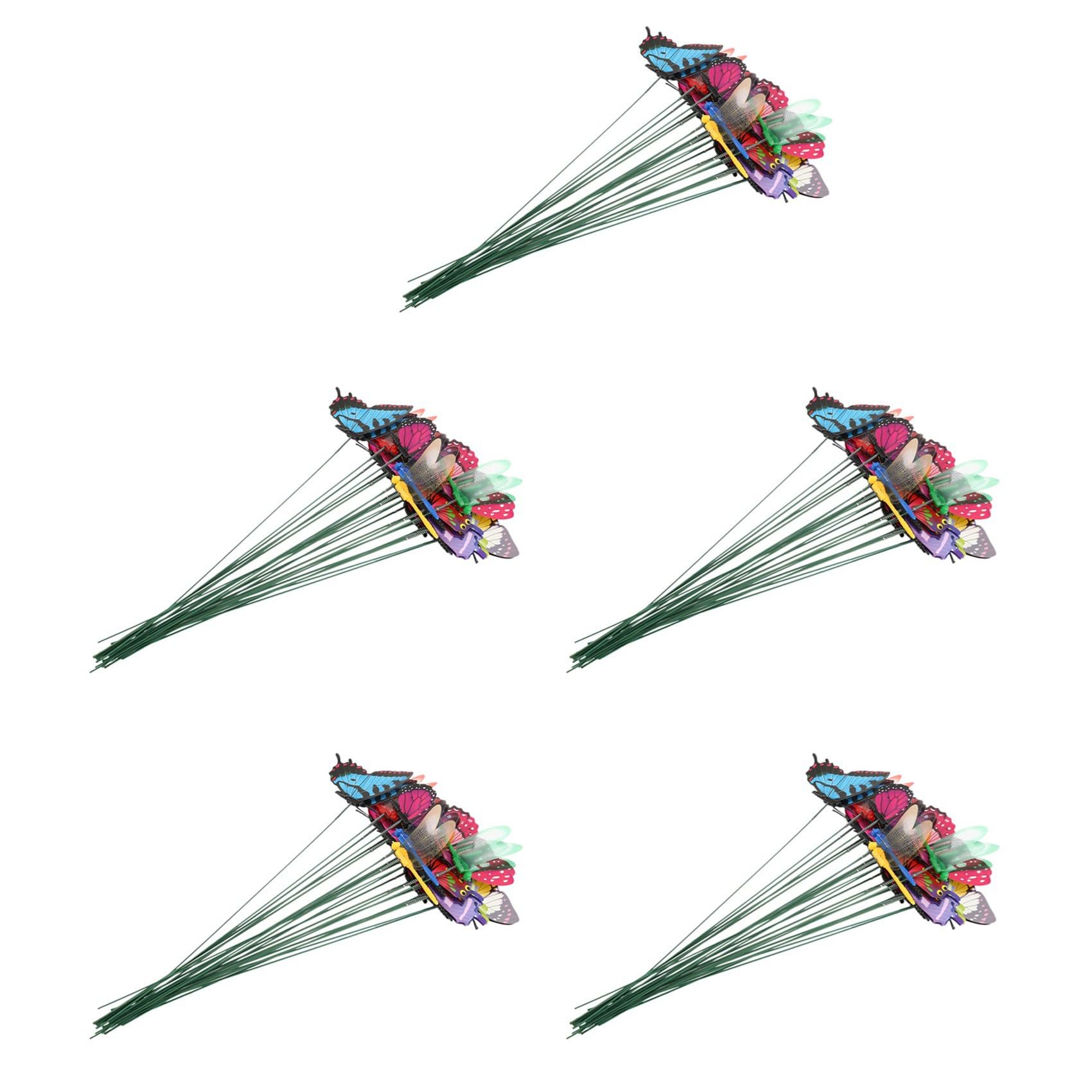 Vjsujehgy 100 Pieces Garden Butterflies Stakes and 4 Pieces Dragonflies Stakes Garden Ornaments 24 Pieces