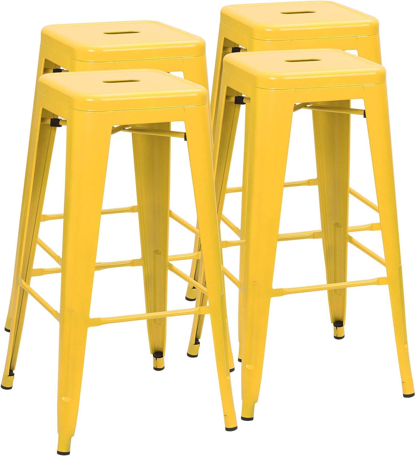 Furmax 30 Inches Metal Bar Stools Bar Height High Backless