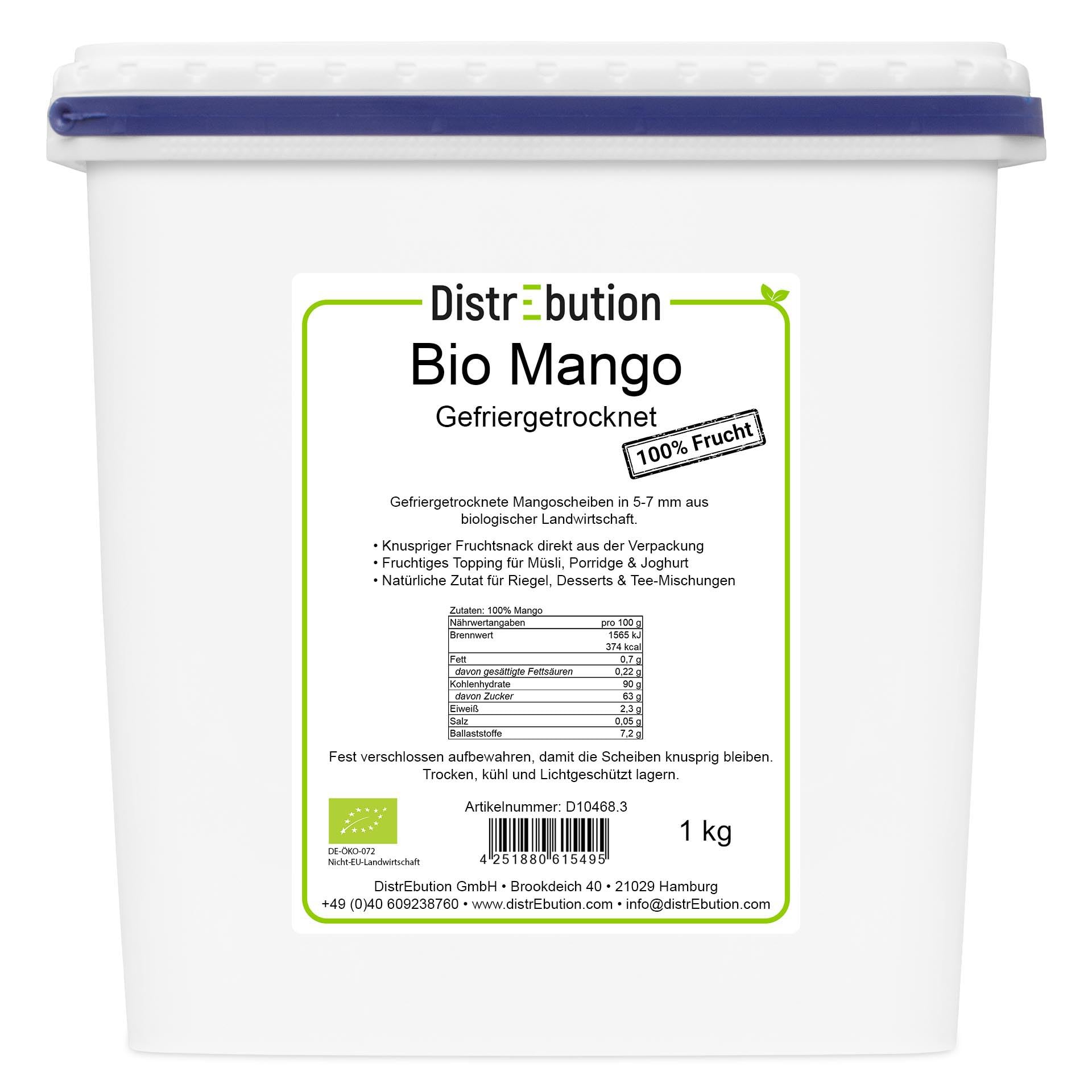 Bio Mango gefriergetrocknet 1kg – Knusprige Mangoscheiben, zuckerfrei & vegan – Perfekt als gesunder Snack