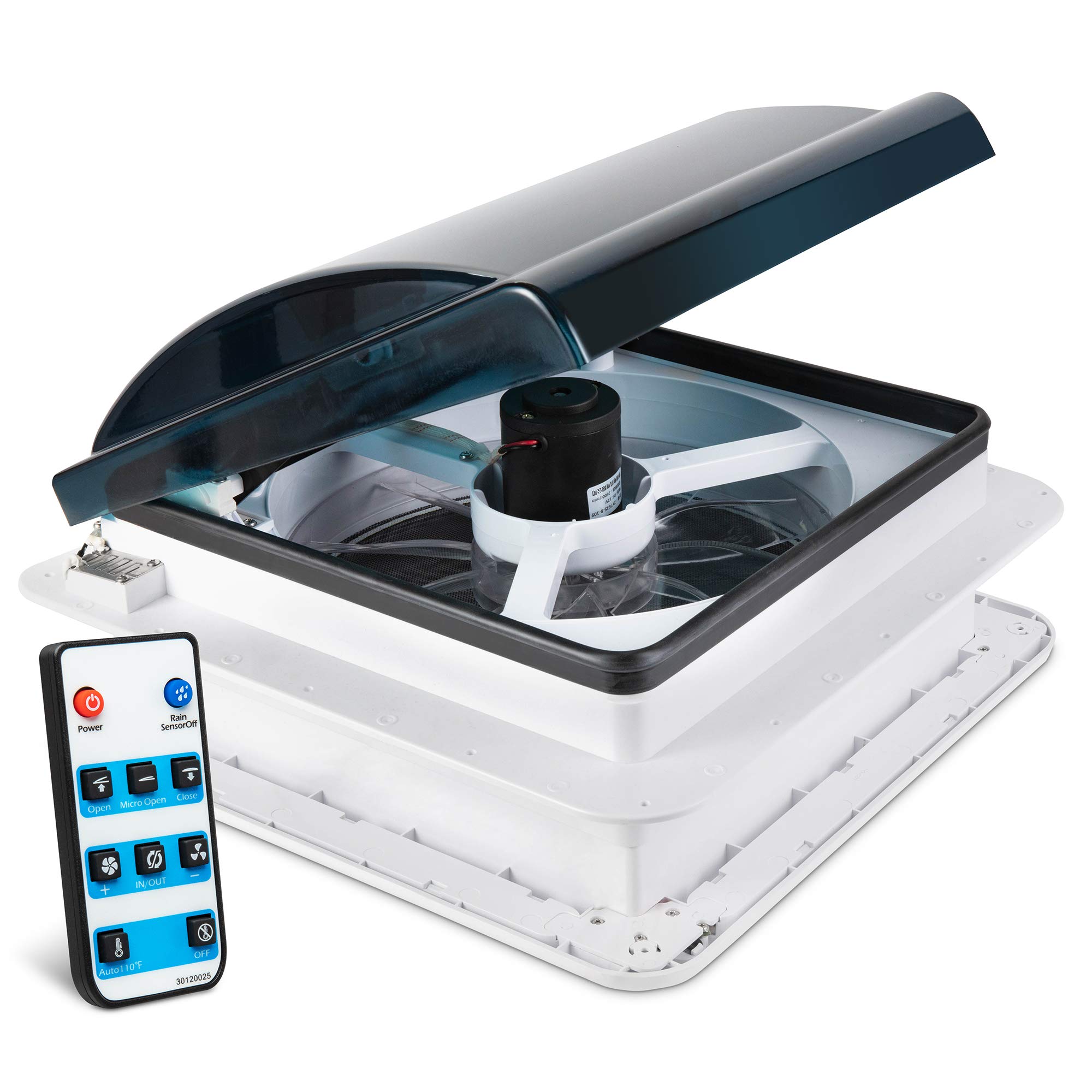 Buy 14” RV Roof Vent Fan w/LED Light 12V 6Speed Intake & Exhaust