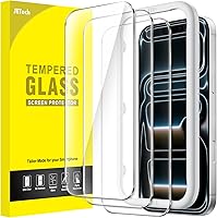 Vista 12 de JETech - Protector de pantalla para iPhone 15 de 6.1 pulgadas, película de vidrio templado con herramienta de fácil instalación, compatible