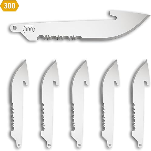 Miniatura 5 de Outdoor Edge Punto de caída de 3.0 pulgadas con cuchillas dentadas (negro, 6 cuchillas), código de cuchilla de compatibilidad 300