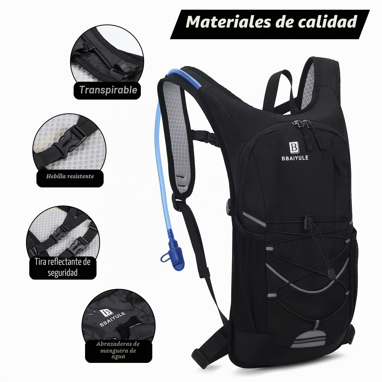 Mochila de hidratación con 2L Water Bladder BPA Free, Mochila de Agua Bolsa de Agua Mochila Esquí, Correr, ,Senderismo ,Ciclismo