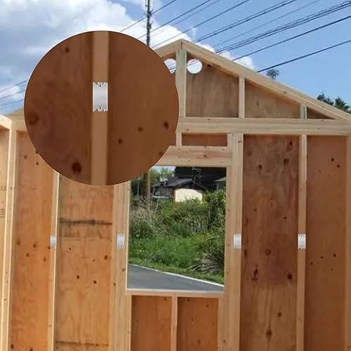 Miniatura 5 de Paquete de 50 placas de clavo para tachuelas, placas de seguridad de acero para proteger la fontanería y el cableado, protectores de cable de 1.5 x