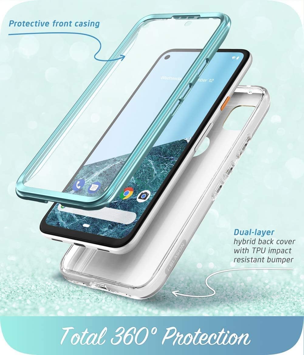 i-Blason Cosmo Series for Google Pixel 4a Case 5.8 inch (2020), Slim Full-Body Stylish Protective Case with Built-in Screen Protector (Ocean)
