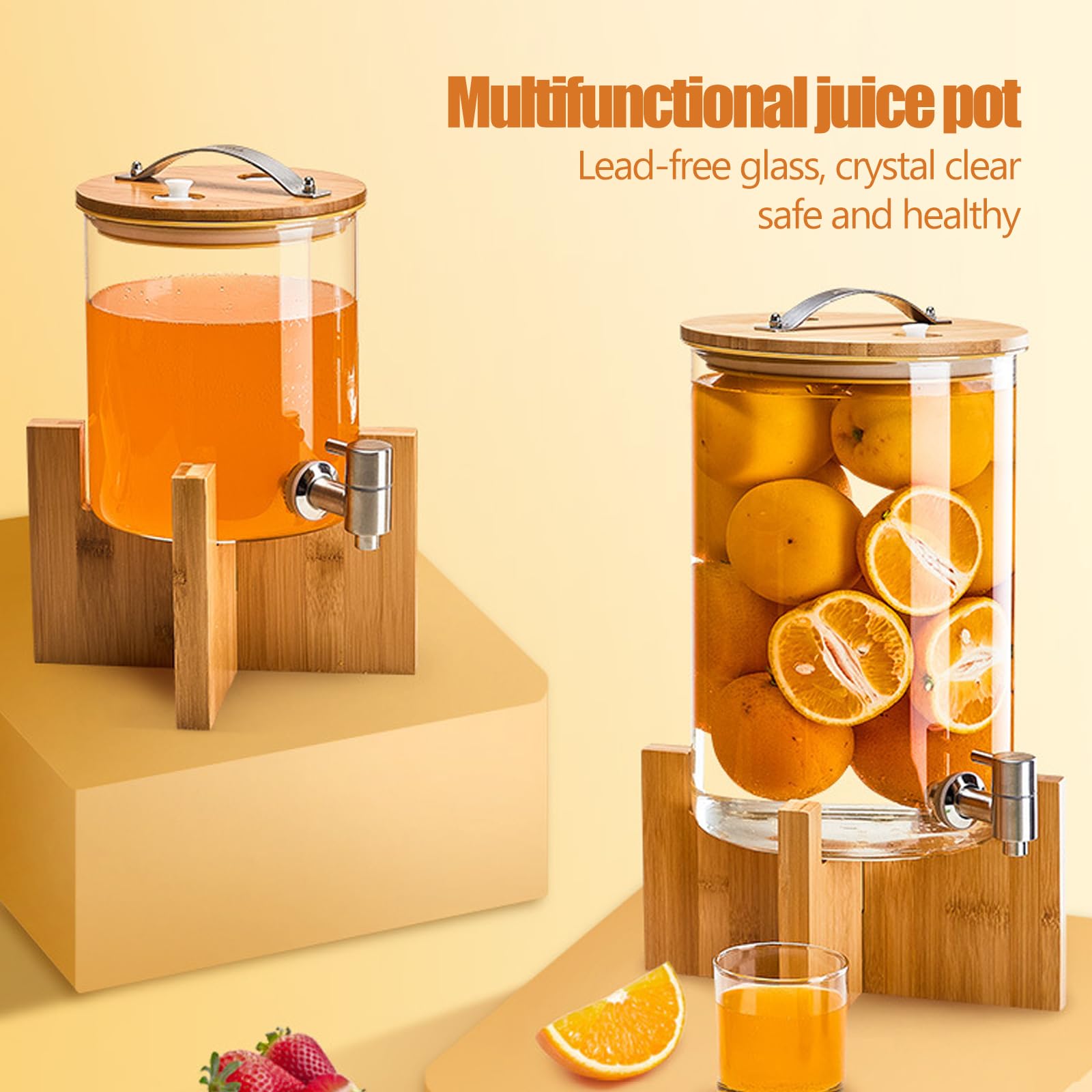 Distributore di bevande con supporto, dispenser per bevande calde o fredde, ideale per acqua, succhi di frutta, tè freddo, per feste ed eventi, 3 l