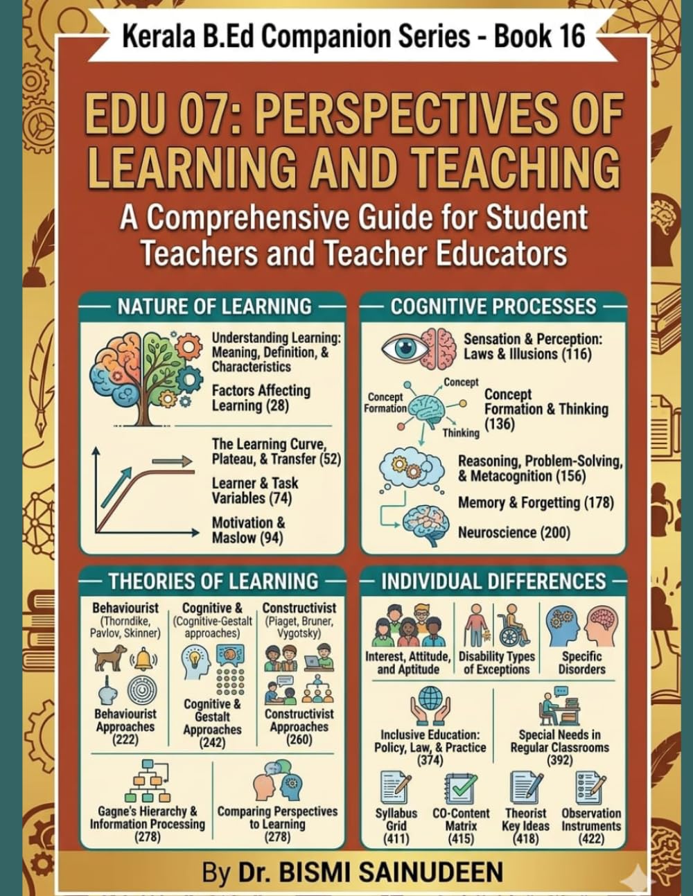 EDU-07 PERSPECTIVES OF LEARNING AND TEACHING: A Comprehensive Guide for Student Teachers and Teacher Educators (Kerala B.Ed Companion Series)