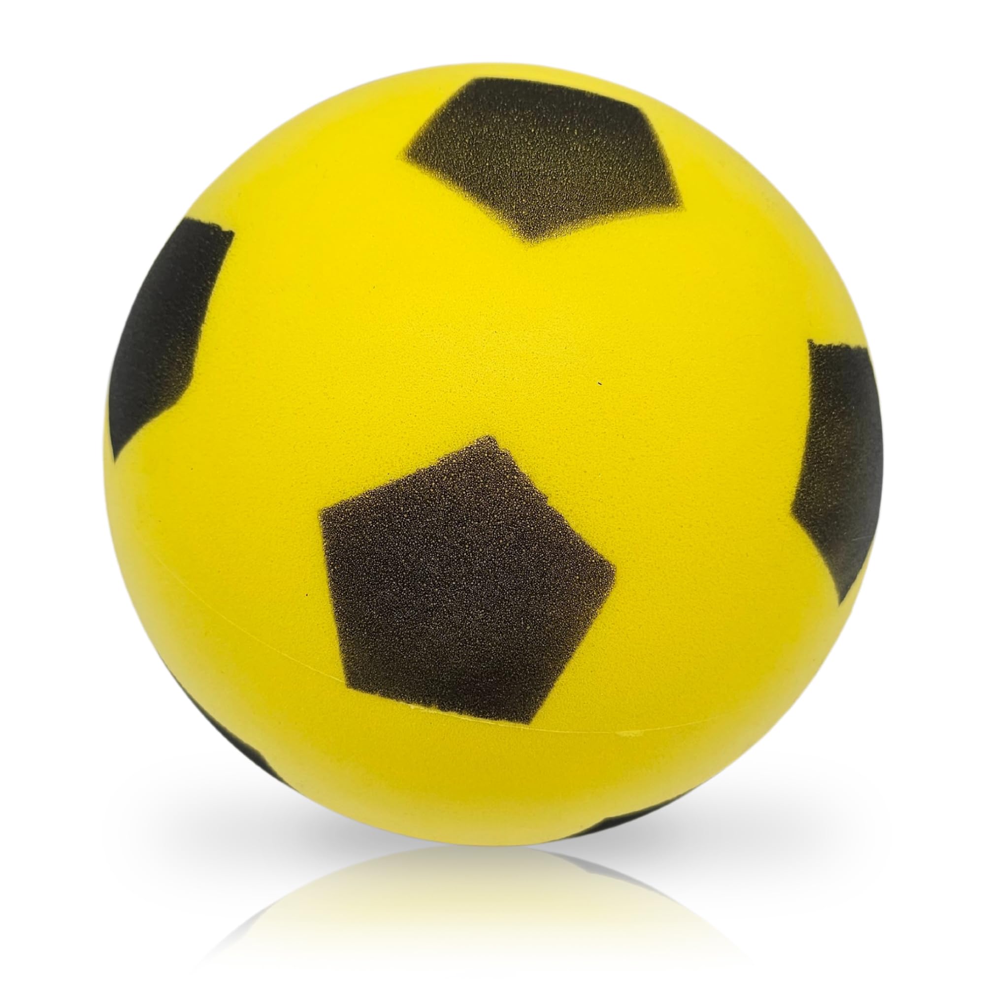 alldoro 63103 Schaumstoffball Gelb, Ø 20 cm, extra weicher Softball, Fußball für Kinder ab 0 Jahren, leise & leicht, Ball für Indoor & Outdoor