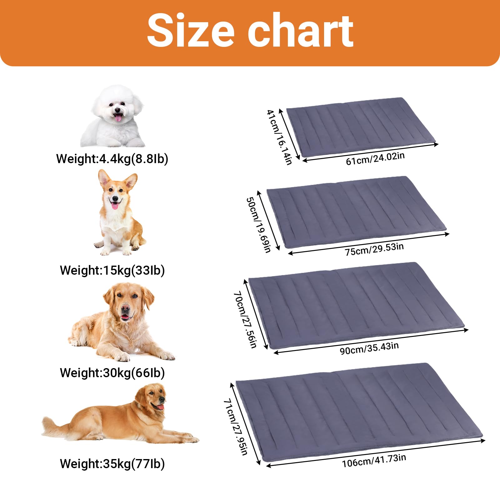 Alfombrilla de refrigeración para perros, autorefrigerante, lavable, reversible, cojín de sofá para mascotas, felpudo autocalentable, mullida, cálida para casa, viajes o en el coche
