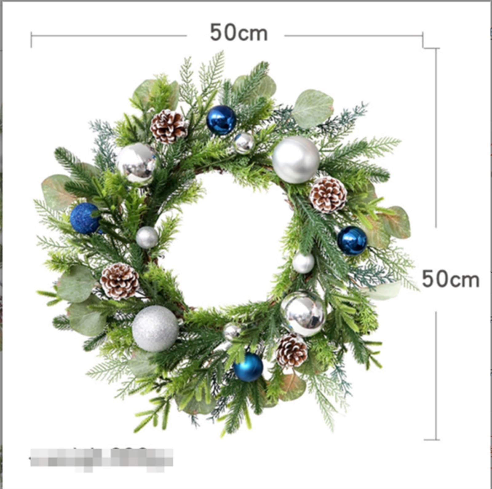 Corona Decorativas Corona De Navidad Decoración Puerta Dorada Champán con Bolas para Puerta