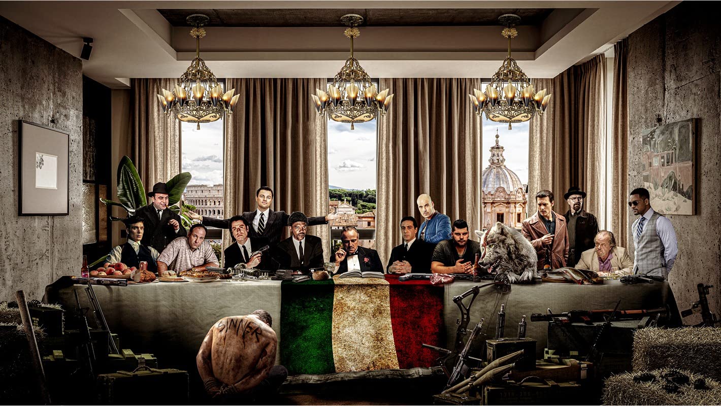 Tableau Gangsters last supper à Rome poster mural moderne