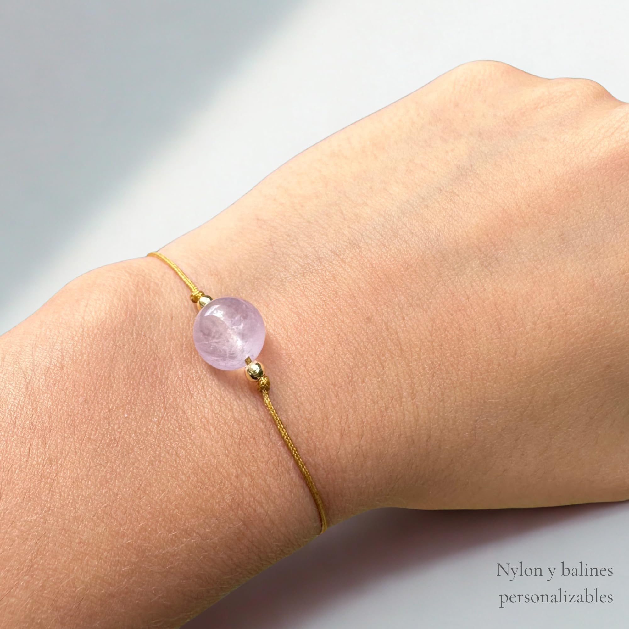 Genérico Pulsera de Cuarzo Rosa Natural – Amor & Armonía Interior | Joyería Hecha a Mano en España | Plata 925 | Ajustable Unisex | Regalo Elegante