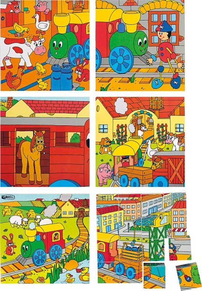 Woodyland 4 x 4 Happy Engine Picture Cubes Puzzle